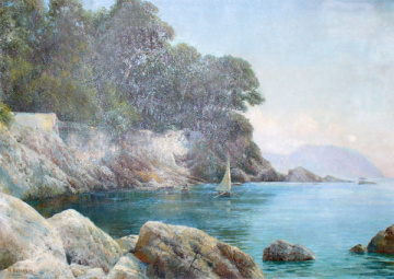 Парусник в бухте. 1914